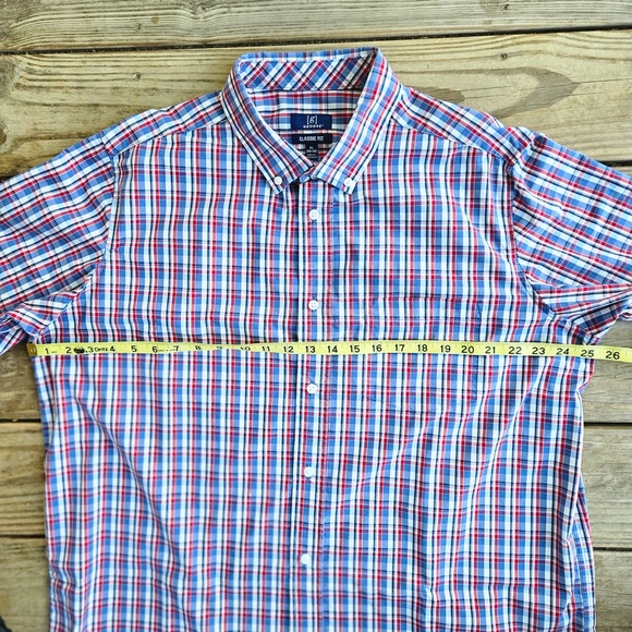 George Mens Classic Fit Button Up Short Sleeve Shirt Multi Color XL (46-48) - Picture 5 of 9